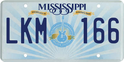 MS license plate LKM166