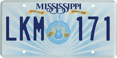 MS license plate LKM171