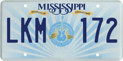 MS license plate LKM172