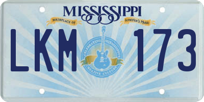 MS license plate LKM173