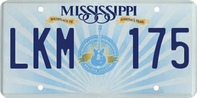 MS license plate LKM175