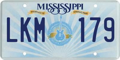 MS license plate LKM179
