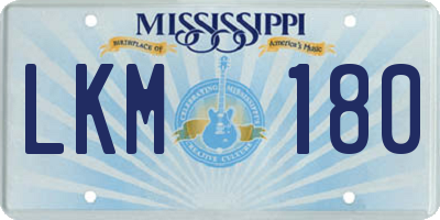 MS license plate LKM180