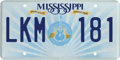 MS license plate LKM181
