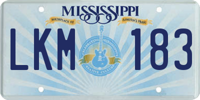 MS license plate LKM183