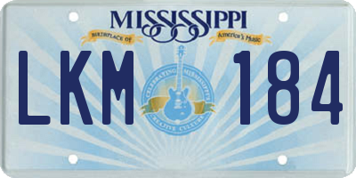 MS license plate LKM184