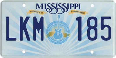 MS license plate LKM185