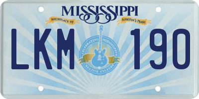 MS license plate LKM190