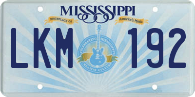 MS license plate LKM192