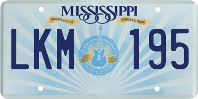 MS license plate LKM195