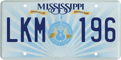 MS license plate LKM196