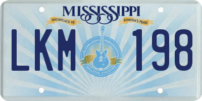 MS license plate LKM198