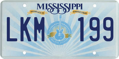 MS license plate LKM199