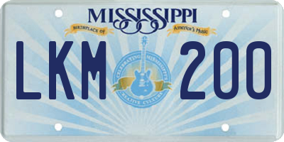 MS license plate LKM200