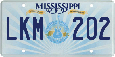 MS license plate LKM202