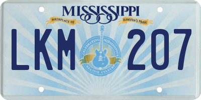 MS license plate LKM207