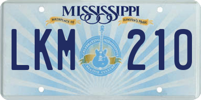 MS license plate LKM210