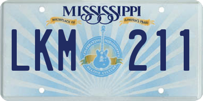 MS license plate LKM211