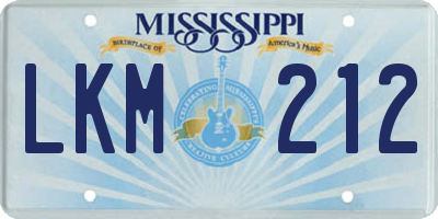 MS license plate LKM212