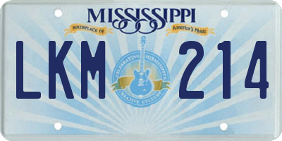 MS license plate LKM214