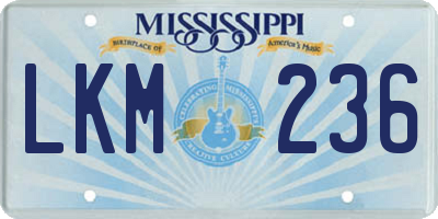 MS license plate LKM236