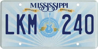 MS license plate LKM240