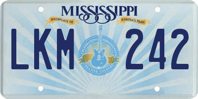 MS license plate LKM242