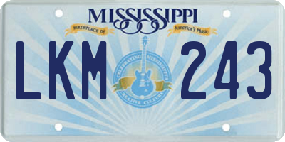 MS license plate LKM243