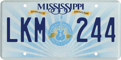 MS license plate LKM244