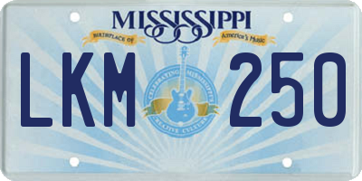 MS license plate LKM250