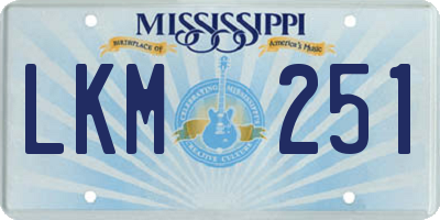 MS license plate LKM251