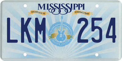 MS license plate LKM254