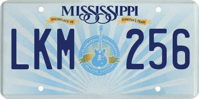 MS license plate LKM256