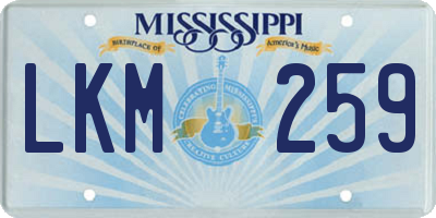 MS license plate LKM259