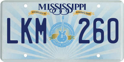 MS license plate LKM260