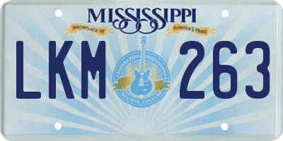 MS license plate LKM263