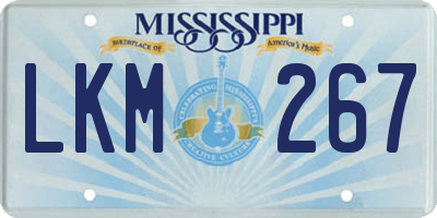 MS license plate LKM267