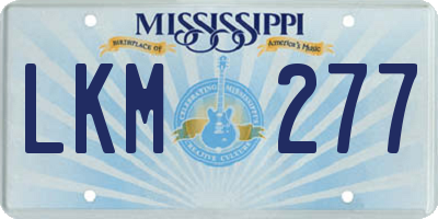 MS license plate LKM277