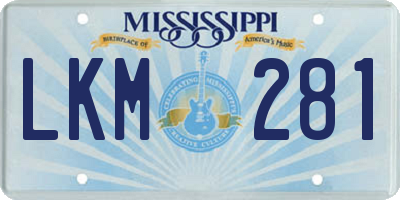 MS license plate LKM281