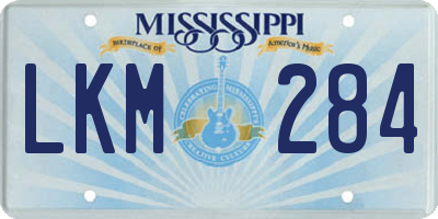 MS license plate LKM284