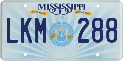 MS license plate LKM288