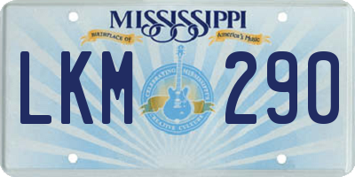 MS license plate LKM290
