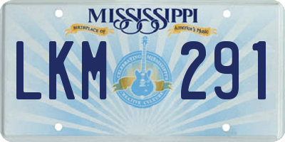 MS license plate LKM291