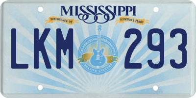 MS license plate LKM293