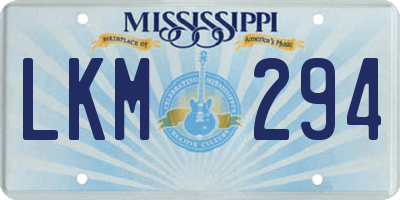 MS license plate LKM294