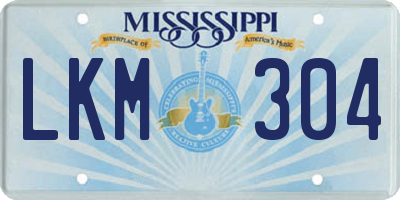 MS license plate LKM304