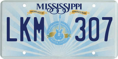 MS license plate LKM307
