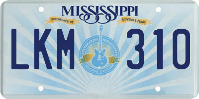 MS license plate LKM310
