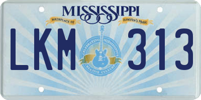 MS license plate LKM313