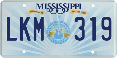 MS license plate LKM319